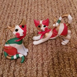 2 Rosina Wachtmeister cat xmas ornaments